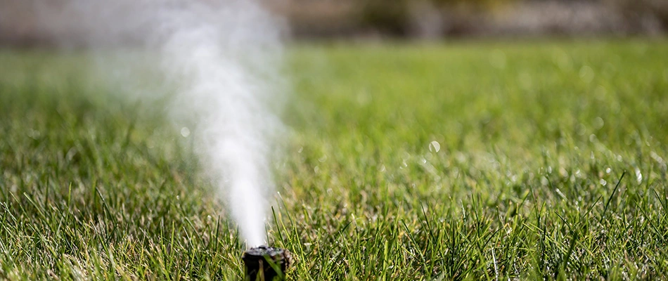 Irrigation system being winterized by blowing the water out of the pipes near Ashtabula, OH.