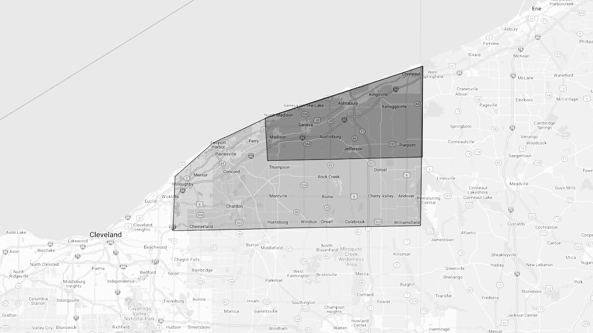 Madison, Ohio area map background.