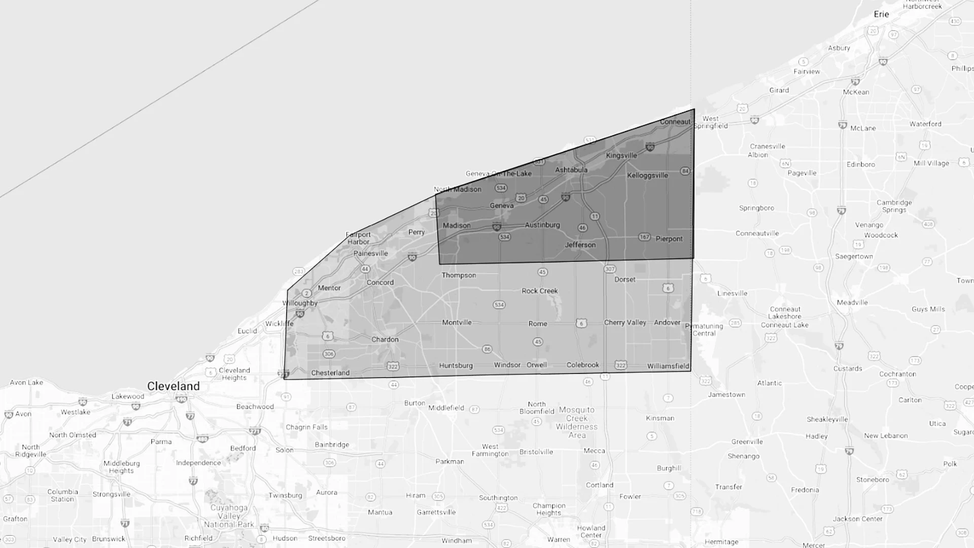 Madison, Ohio area map background.