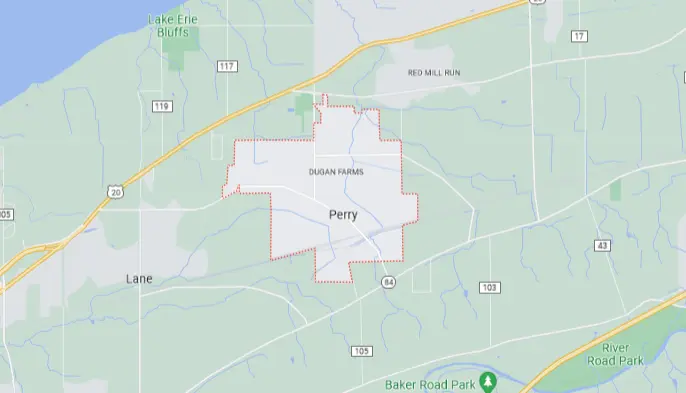 Area map of Perry, OH.